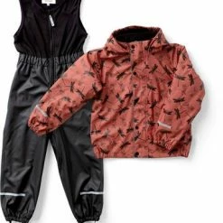 Virvel Skur Fôret Regnsett, Rød