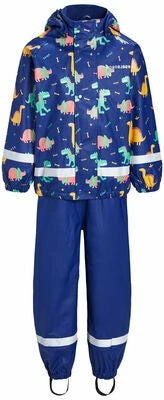 Nordbjørn Skagen Fôret Regnsett, Dinosaur Roar Blue Print